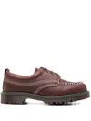 Dr. Martens Lowell Contrast-stitching Leather Loafers In Red