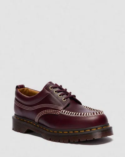 Dr. Martens Lowell Leather Moc Toe Shoes In Burgundy