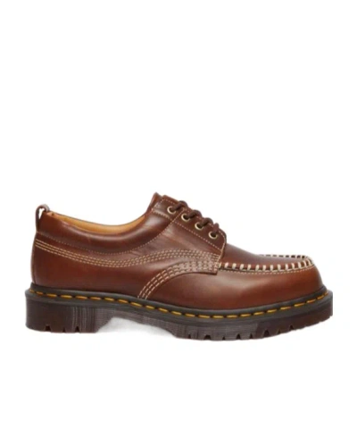 Dr. Martens Lowell Contrast-stitching Derby Shoes In Brown