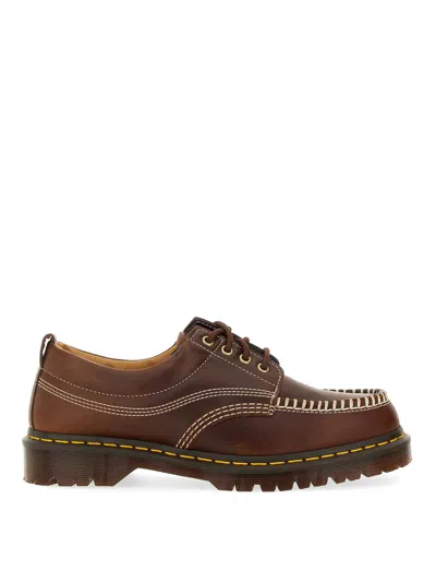 Dr. Martens Lowell Contrast-stitching Derby Shoes In Brown
