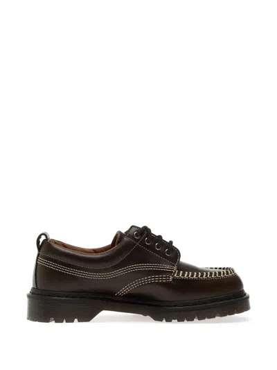 Dr. Martens Lowell Whipstitch-detail Calf Leather Derby Shoes In Green