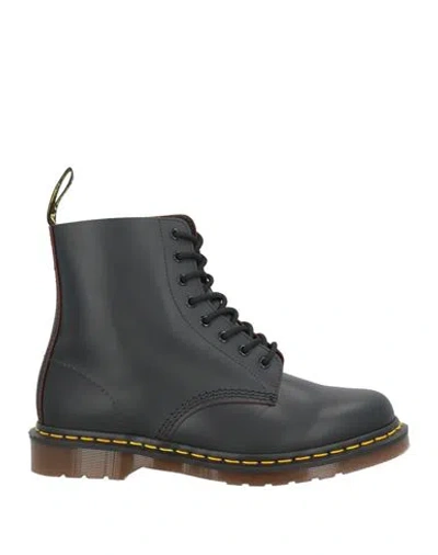 Dr. Martens Man Ankle Boots Black Size 9 Leather In Blue