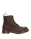 Dr. Martens Man Ankle Boots Chocolate Brown Size 10.5 Leather In Brown