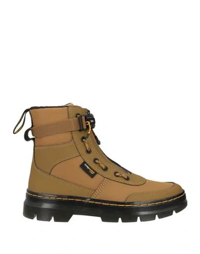 Dr. Martens' Dr. Martens Man Ankle Boots Mustard Size 9 Textile Fibers, Leather In Yellow