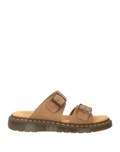 Dr. Martens' Josef Buckled Suede Slides In Tan