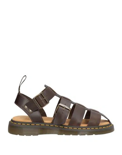 Dr. Martens Man Sandals Chocolate Brown Size 8 Leather