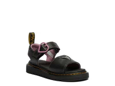 Dr. Martens Marlowe Hearts Ii Platform Sandal Kids' In Black