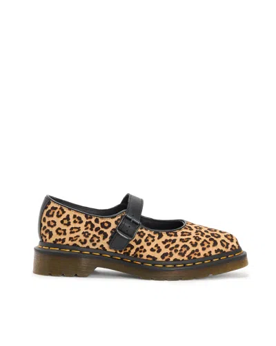 Dr. Martens' Ballerine Mary Jane Elphie Light Tan Mini Leopard