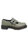 Dr. Martens' Dr. Martens Mary Jane Shoe In Olive Green Leather In Black