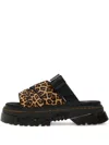 Dr. Martens Mattison Leopard-print Platform Sandals In Black