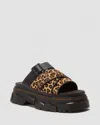 Dr. Martens' Mattison Light Tan Mini Leopard Slides Light Tan In Tan