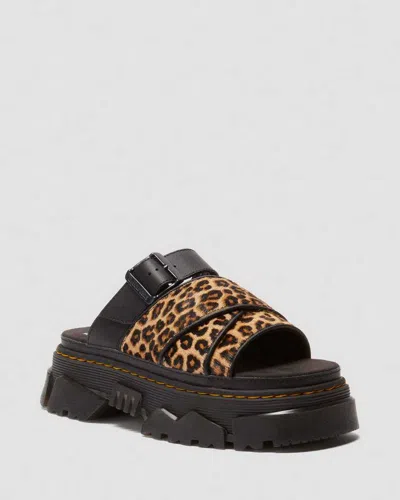 DR. MARTENS' SUEDE MATTISON LEOPARD SLIDES