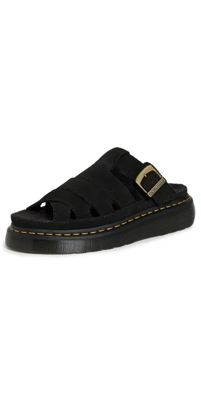 Dr. Martens' Maxxy Slide Black Eh Suede Sandals Black