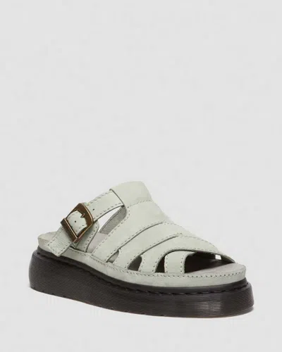 Dr. Martens' Maxxy Slide Buttersoft Leather Sandals In Green