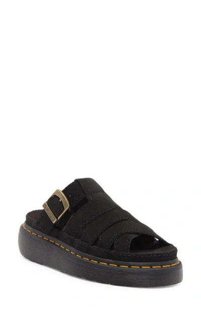 Dr. Martens' Dr. Martens Maxxy Slide Sandal In Black Suede