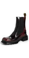 Dr. Martens Damen Maybole Leder Chelsea Stiefel Mit Eckiger Zehenpartie In Burgundy