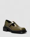 Dr. Martens Maybole Mary Jane Square Toe Leather Shoes In Green