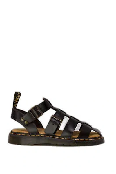 Pre-owned Dr. Martens' Dr. Martens Men's Buckle Leather Sandals In With Rubber Sole In Brown
