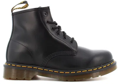 Pre-owned Dr. Martens Men's  101 Smooth Leather Ankle Boot Sneakers In Black