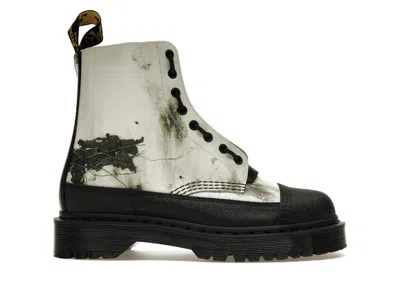 Pre-owned Dr. Martens Men's  1460 Backhand 8eye Boot Nine Inch Nails The Downward Spiral Sneakers In White/blac