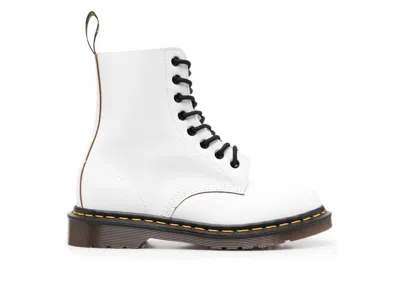 Pre-owned Dr. Martens Men's  1460 Vintage Lace Up Boots Quilon Sneakers In White/black In Multi