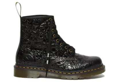 Pre-owned Dr. Martens Men's  1460 Wb Emboss Leather Lace Up Boot The Goonies Sneakers In Black