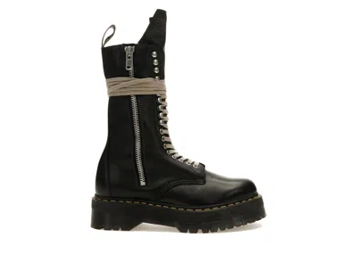 Pre-owned Dr. Martens Men's  1918 Quad Leather Sole Calf Length Boot Rick Owens Sneakers In Black