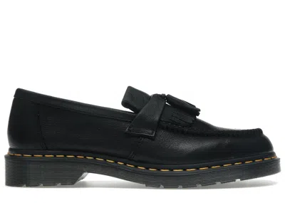 Pre-owned Dr. Martens' Men's Dr. Martens Adrian Yellow Stitch Ambassador Leather Loafers Sneakers In Black