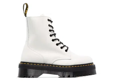 Pre-owned Dr. Martens Men's  Jadon Smooth Leather Platform Boot Sneakers In White