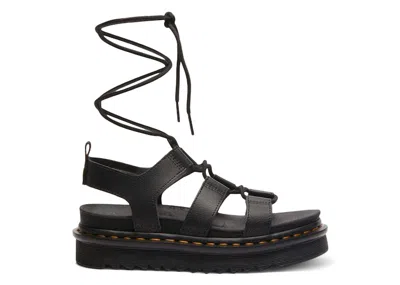 Pre-owned Dr. Martens' Men's Dr. Martens Nartilla Athena Leather Gladiator Sandals Sneakers In Black