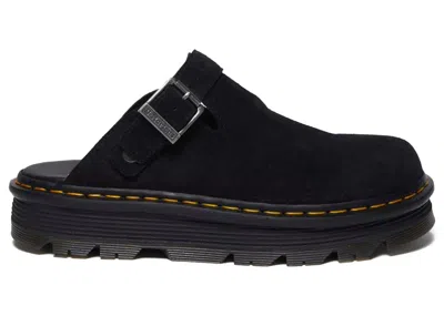 Pre-owned Dr. Martens' Men's Dr. Martens Zebzag Suede Slingback Platform Mule Sneakers In Black