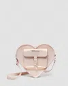 Dr. Martens' Metallic Shift Leather Heart Shaped Bag In Rosa