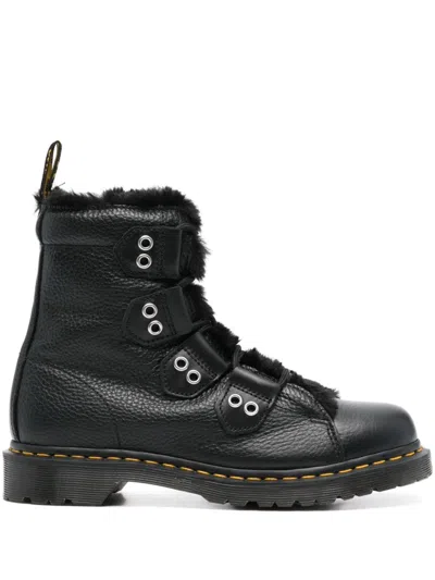 Dr. Martens 1460 Ltt Fl Shoes In Black Milled Nappa