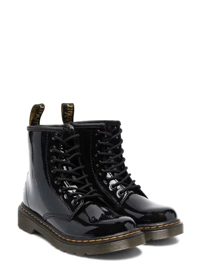 Dr. Martens Mini Classic Patent Lamper Boots In Black