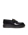 Dr. Martens' Adrian Snaffle Smooth Leather Kiltie Loafers In Black Polished Smooth