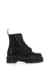 Dr. Martens Round Toe Lace-up Molly Boots With Platform Sole In Black