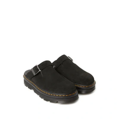 Dr. Martens Mules Zebzag En Cuir Suédé In Black