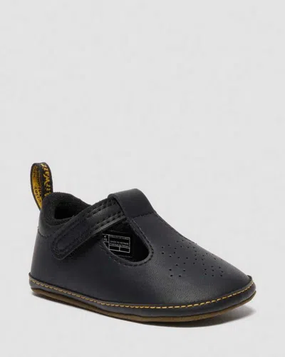 Dr. Martens' Newborn Polley Pu-coated Leather Mary Jane Shoes In Black