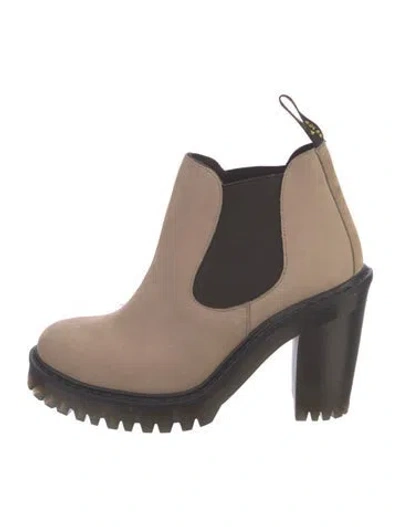 Pre-owned Dr. Martens Nubuck Chelsea Boots In Neutral