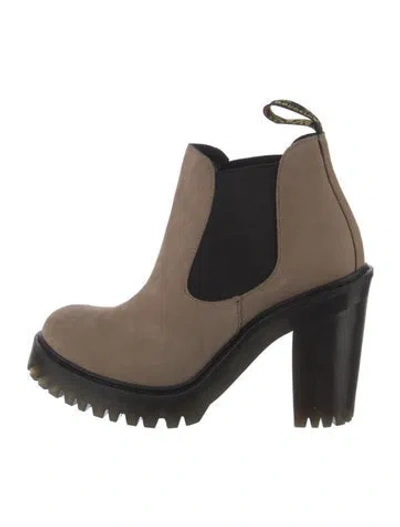 Pre-owned Dr. Martens Nubuck Chelsea Boots In Neutrals