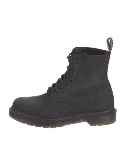 Pre-owned Dr. Martens Nubuck Combat Boots In Black