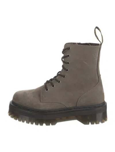 Pre-owned Dr. Martens Nubuck Combat Boots In Green