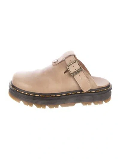 Pre-owned Dr. Martens Nubuck Mules In Brown