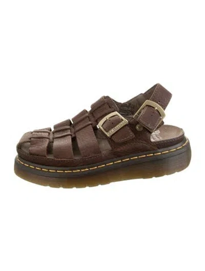 Pre-owned Dr. Martens Nubuck Sandals In Brown