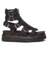 DR. MARTENS' OLSON SANDALS IN CHARCOAL GREY TUMBLED NUBUCK