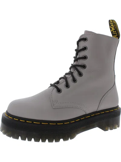 Dr. Martens' Original 1640 Womens Leather Ankle Combat Boots In Gray