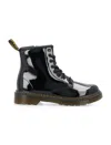 Dr. Martens' Patent Boots In Black