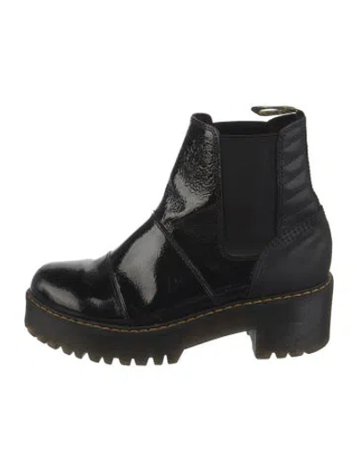 Pre-owned Dr. Martens Patent Leather Chelsea Boots In Black