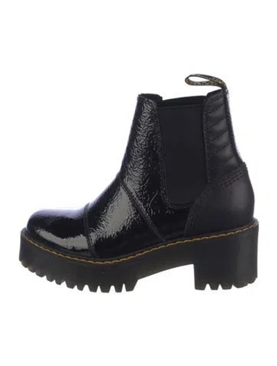 Pre-owned Dr. Martens Patent Leather Chelsea Boots In Blue