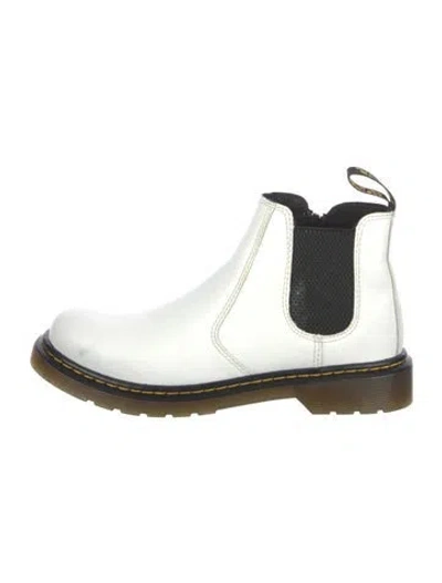 Pre-owned Dr. Martens Patent Leather Chelsea Boots In White